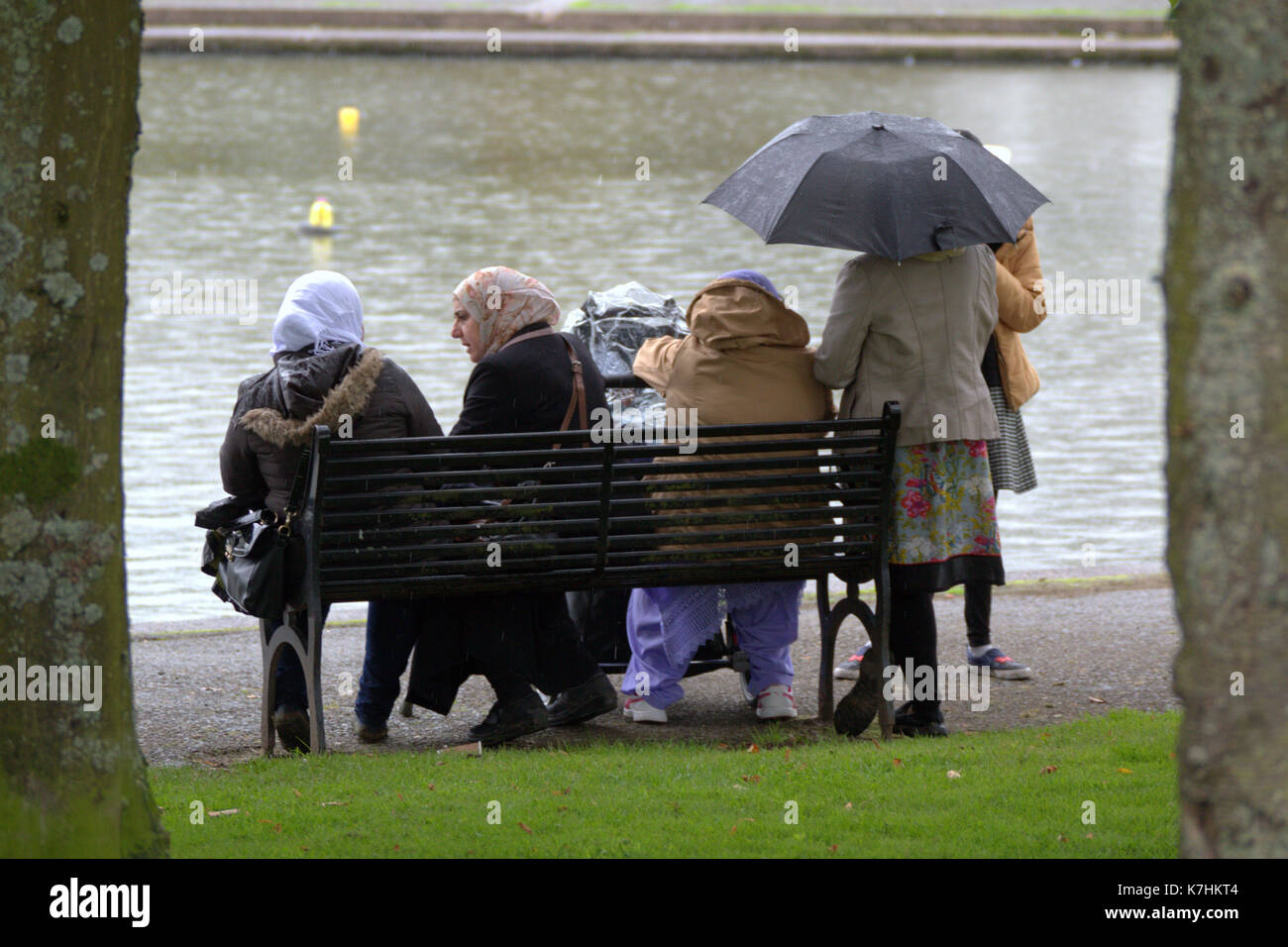 Glasgow, Ecosse, Royaume-Uni. 16 septembre. knightswood park fun day a été plu sur la population, s'est battu dans le mauvais temps .credit gerard ferry/Alamy news Banque D'Images