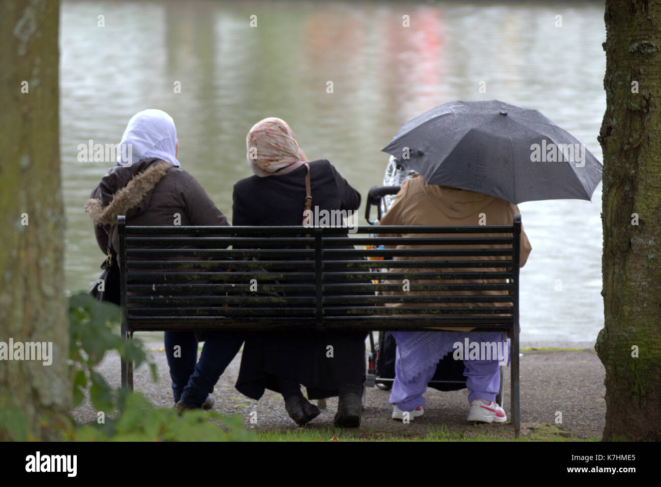 Glasgow, Ecosse, Royaume-Uni. 16 septembre. knightswood park fun day a été plu le mal que les habitants sous la pluie le mauvais temps .credit gerard ferry/Alamy news Banque D'Images