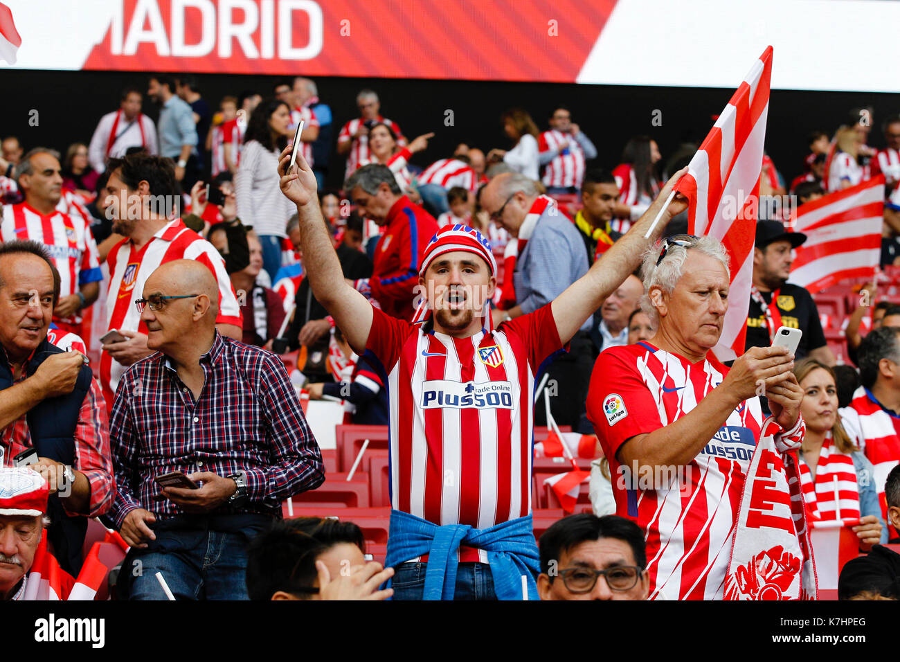 Inauguration de la Metropolitan Wanda Stadium. . La Liga entre l'Atlético de Madrid vs Malaga CF au stade Wanda Metropolitano de Madrid, Espagne, le 16 septembre 2017 . Banque D'Images