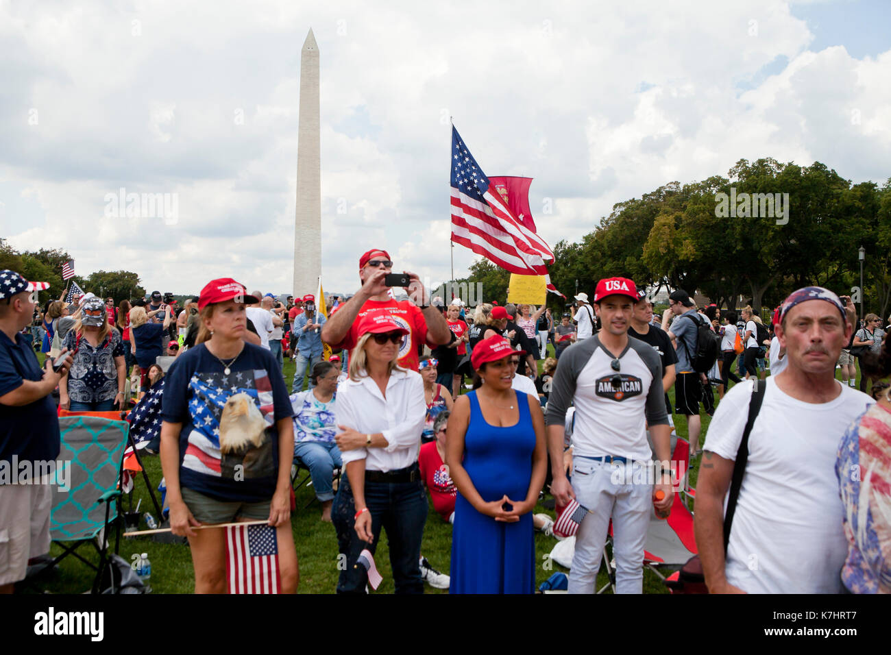 Samedi, Septembre 16th, 2017, Washington, DC USA : Donald Trump les supporters affluent sur le National Mall à envoyer un message au Congrès, les médias et le monde, qu'ils sont unis pour défendre la culture américaine et les valeurs. Banque D'Images