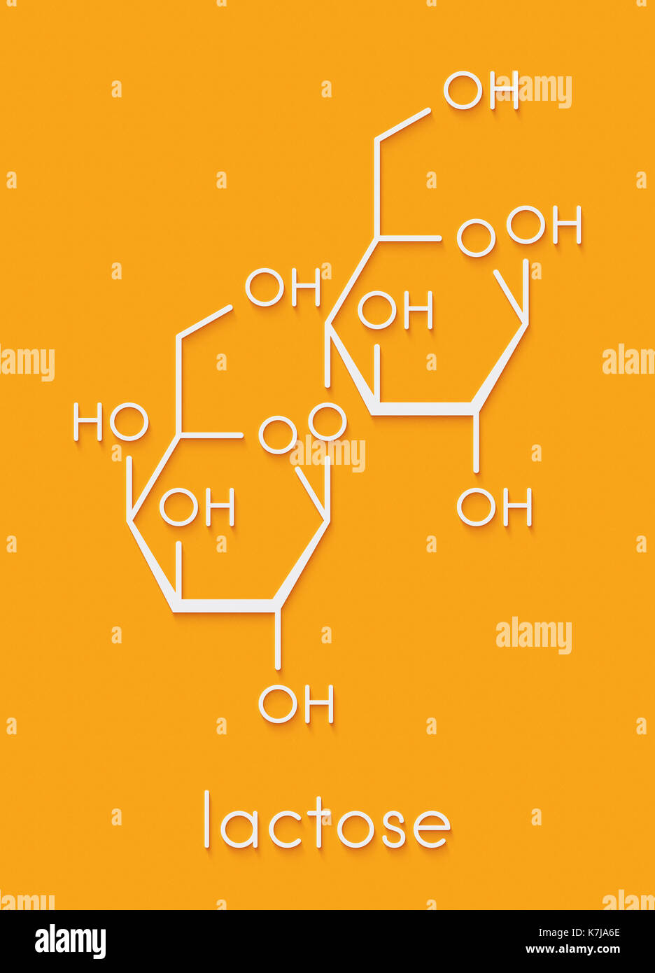 Molécule de sucre lait lactose. formule topologique. Banque D'Images