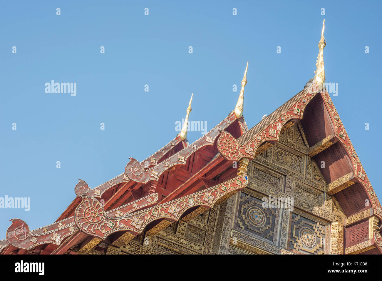 Wat Chedi Luang temple à Chiang Mai, Thaïlande Banque D'Images