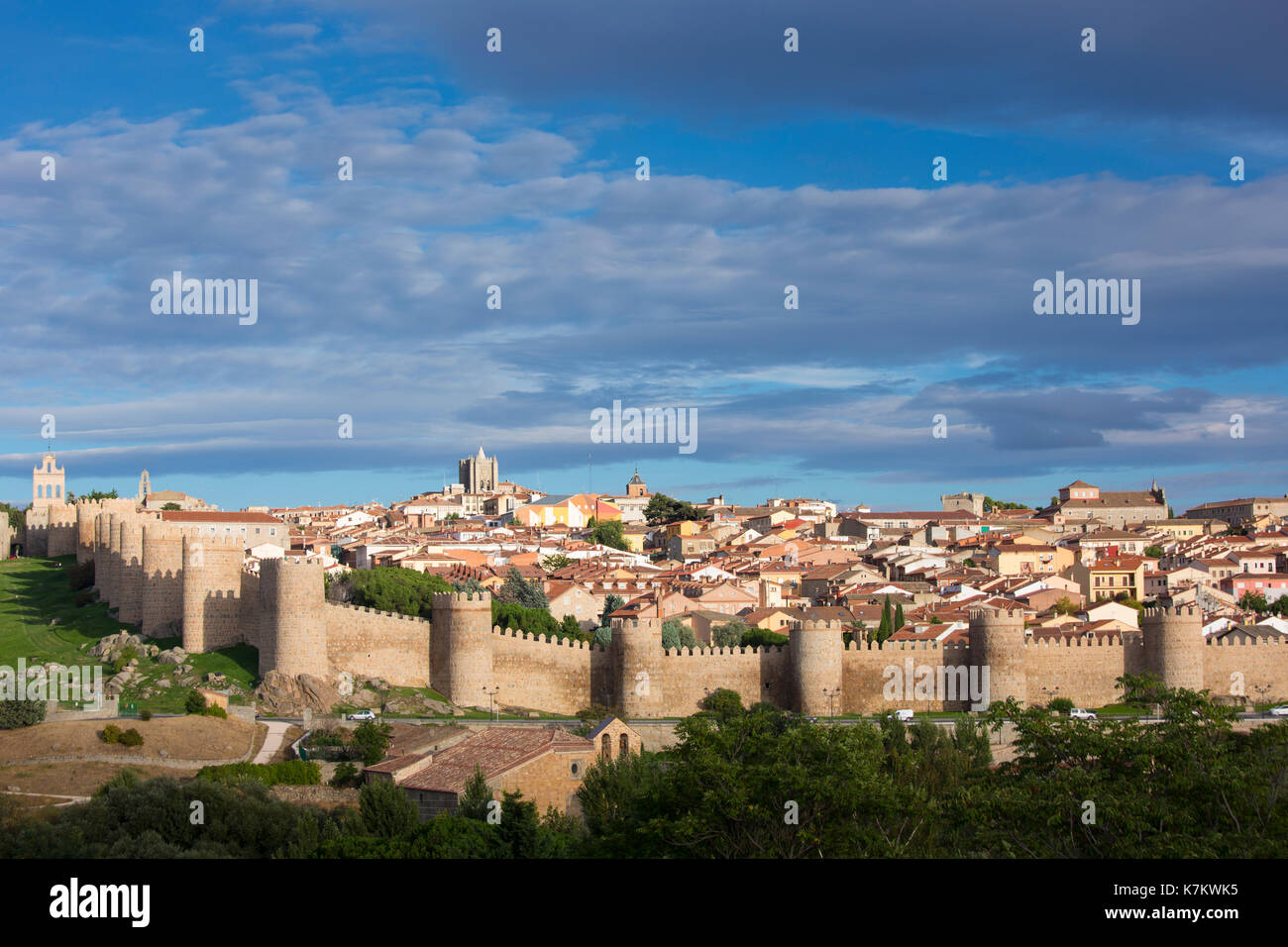 Célèbre vieille ville d'Avila avec églises extra-muros et de la ville médiévale, l'UNESCO World Heritage Site, Espagne Banque D'Images