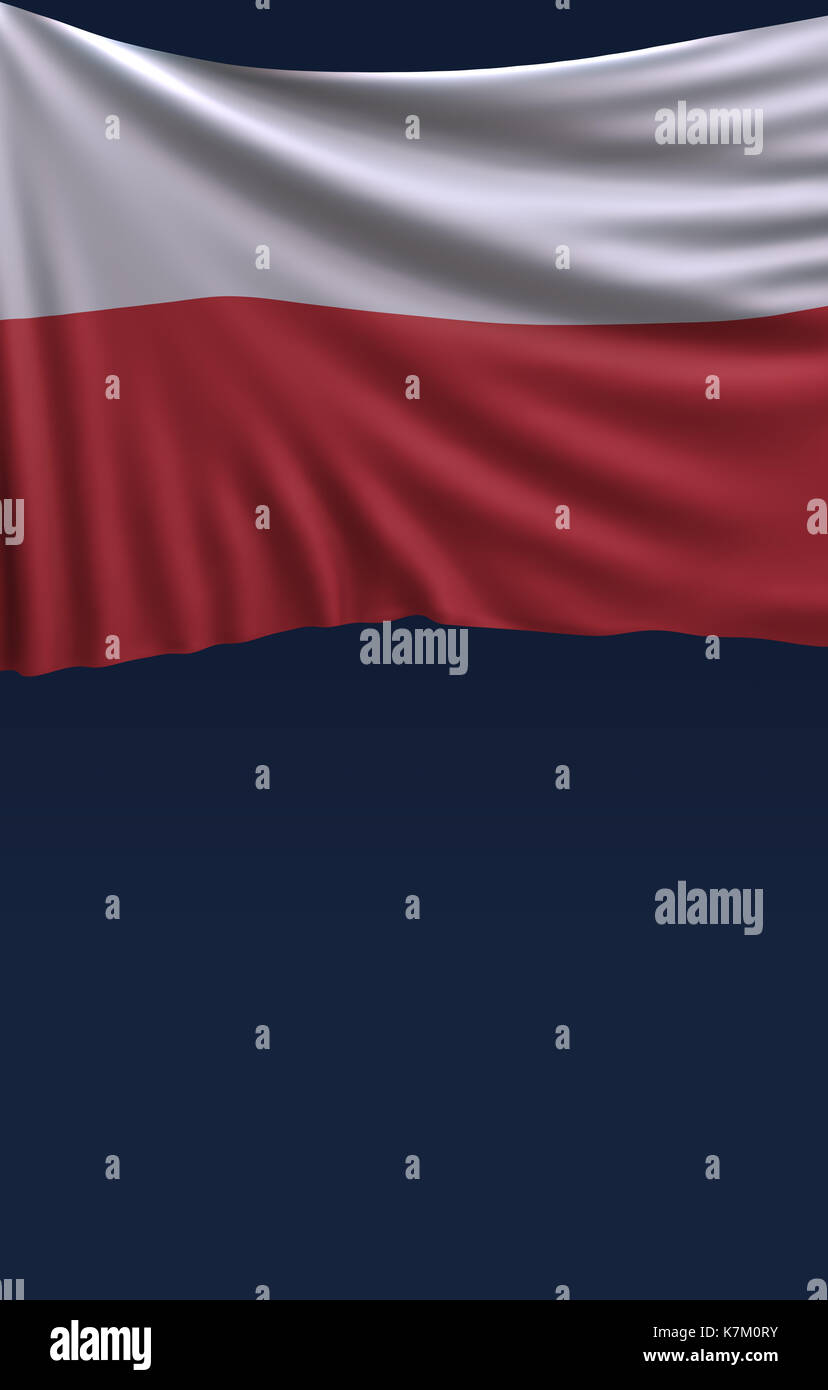 Pologne drapeau sceau, drapeau polonais (rendu 3d) Banque D'Images