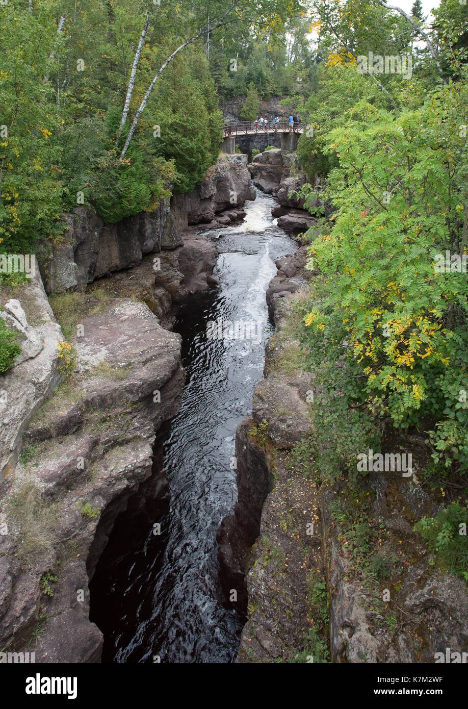 La Temperance River Gorge, près de Schroeder, Minnesota, USA. Banque D'Images