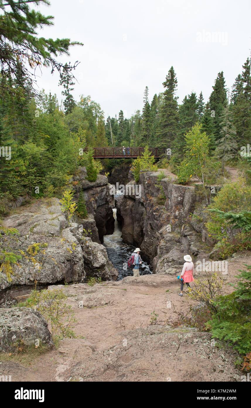 La Temperance River Gorge, près de Schroeder, Minnesota, USA. Banque D'Images