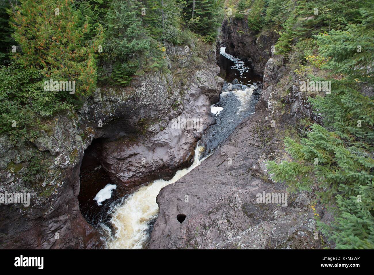 La Temperance River Gorge, près de Schroeder, Minnesota, USA. Banque D'Images