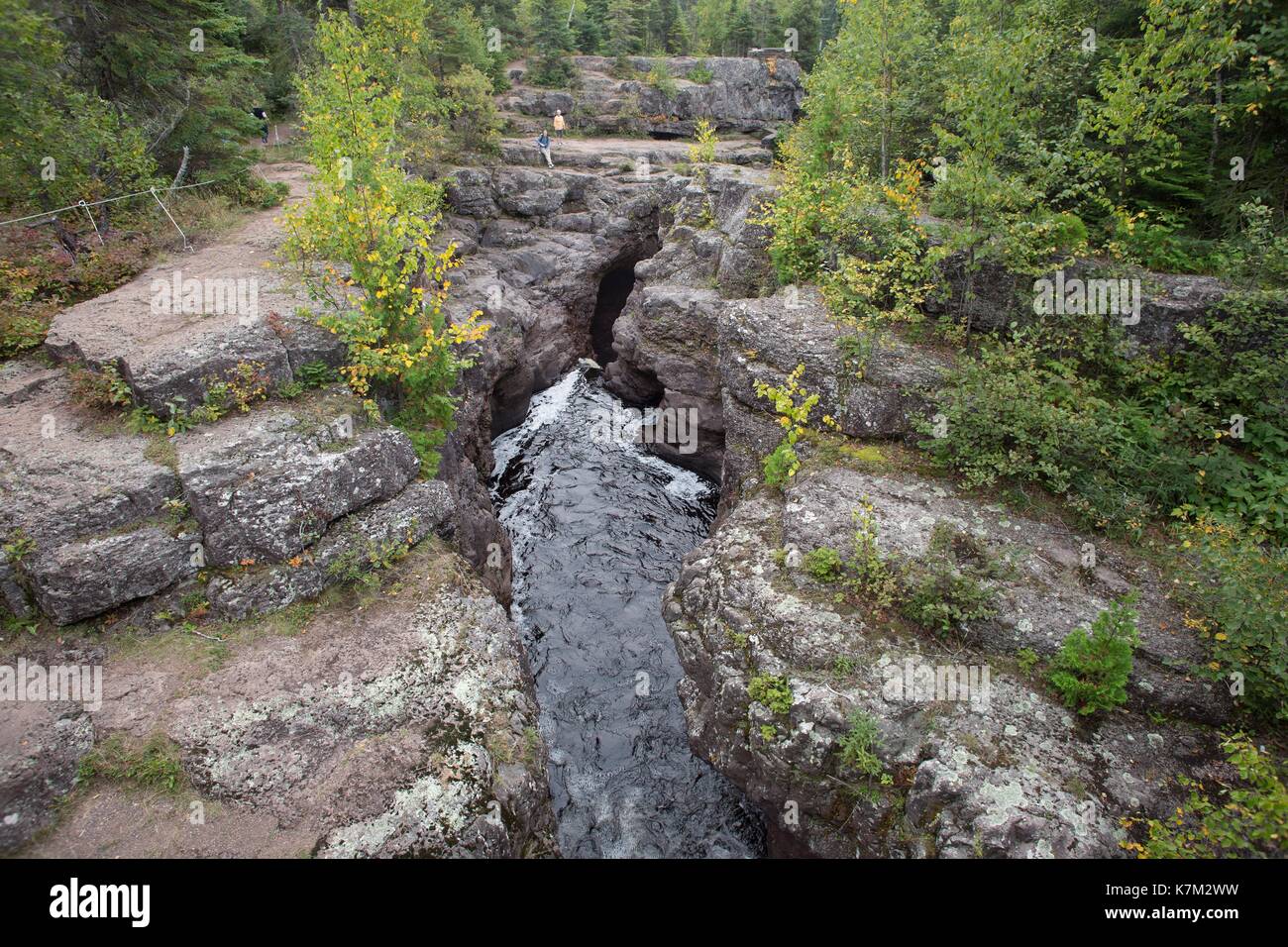 La Temperance River Gorge, près de Schroeder, Minnesota, USA. Banque D'Images