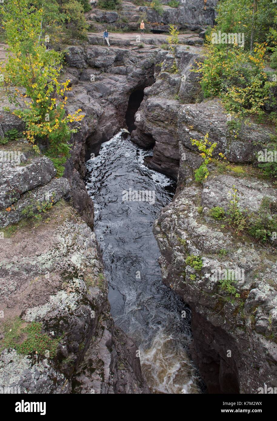La Temperance River Gorge, près de Schroeder, Minnesota, USA. Banque D'Images