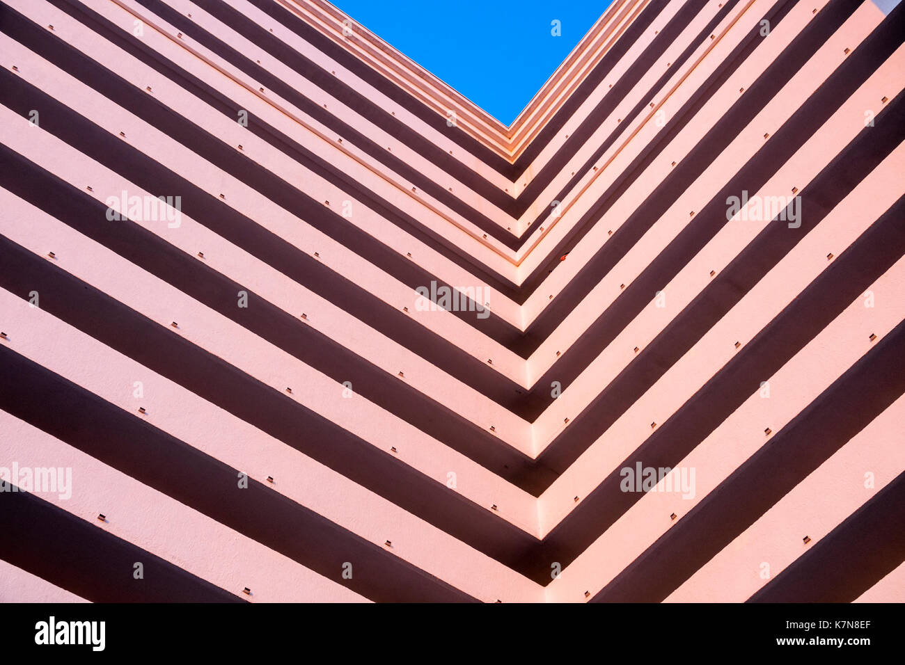 Caroline du Sud, Océan Atlantique, Myrtle Beach, Wyndham SeaWatch Plantation, hôtel, complexe, atrium ouvert, balcons, vue vers le haut, SC170516075 Banque D'Images