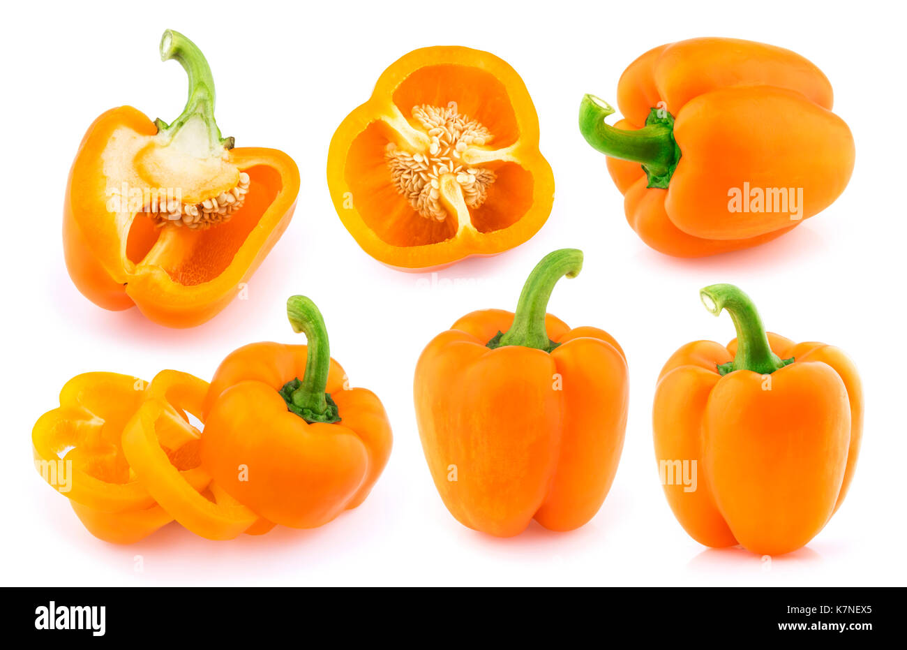 Poivron orange isolé sur fond blanc. Banque D'Images Poivron orange isolé sur fond blanc. Banque D'Images