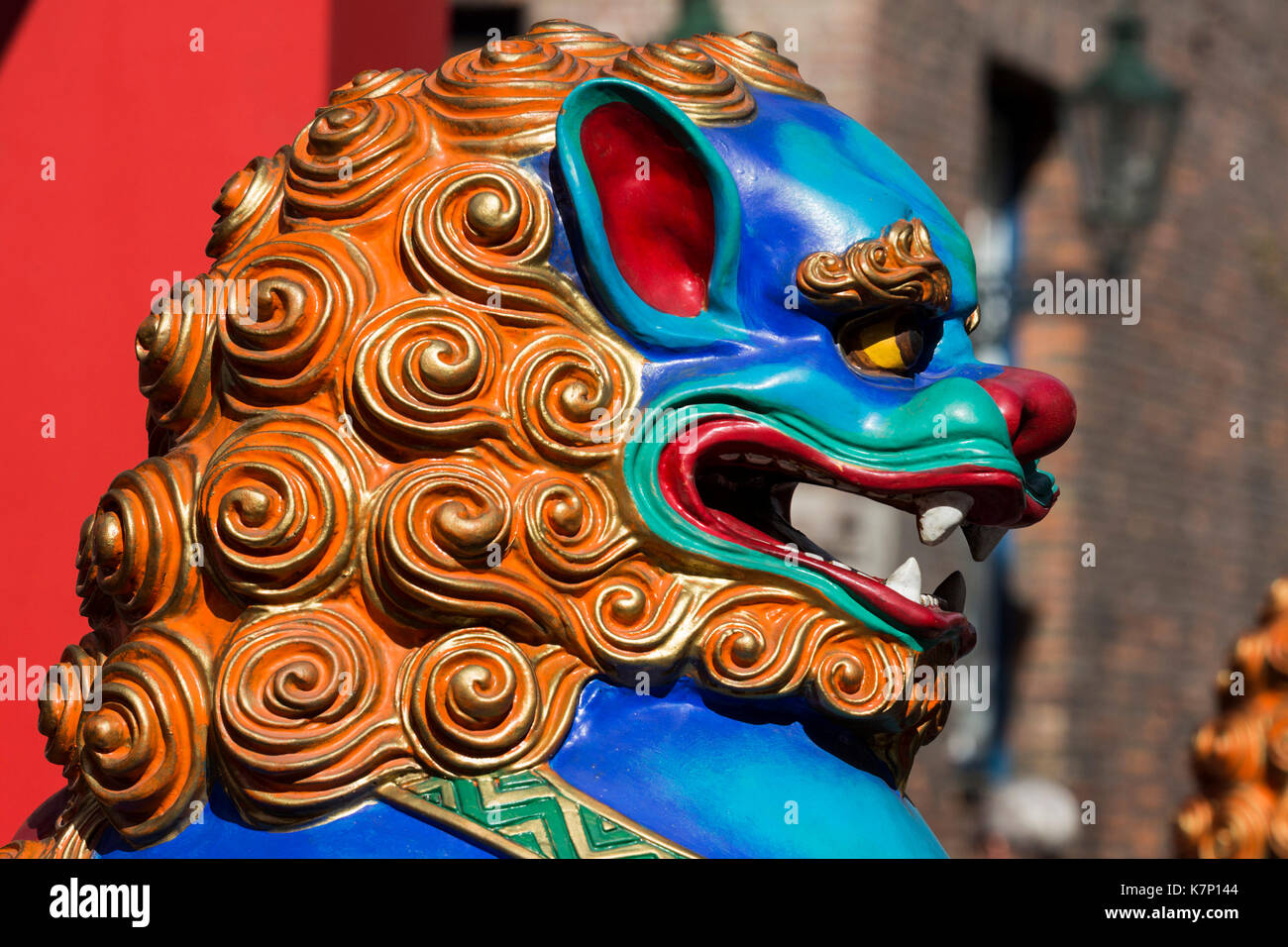 Chinafest Düsseldorf 2017 célébrations. Festival chinois à Düsseldorf. Figurine Lion. Banque D'Images