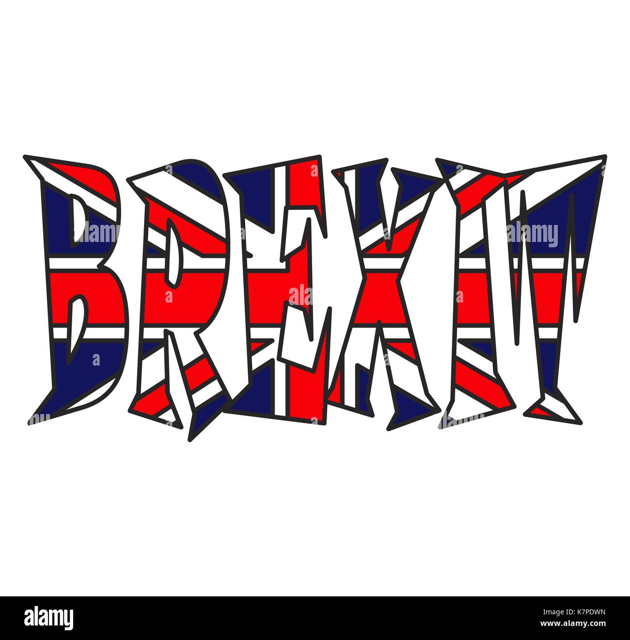 Brexit drapeau uk texte icône symbole vecteur conception. Belle illustration isolé sur fond blanc Illustration de Vecteur