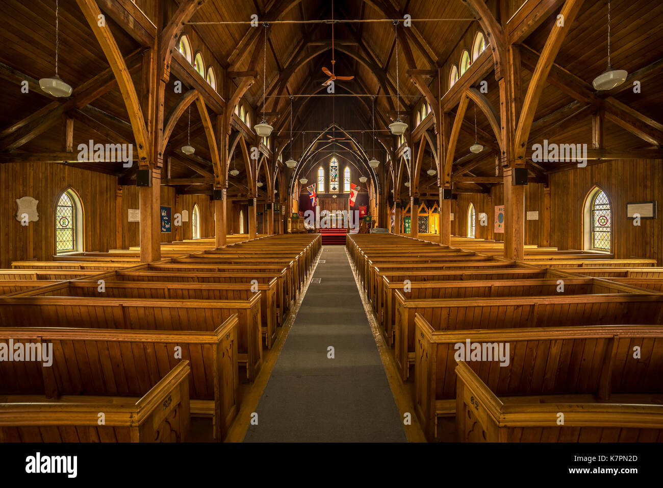 Vue de l'intérieur de st. Paul's Anglican Church, de Trinity, à Terre-Neuve Banque D'Images