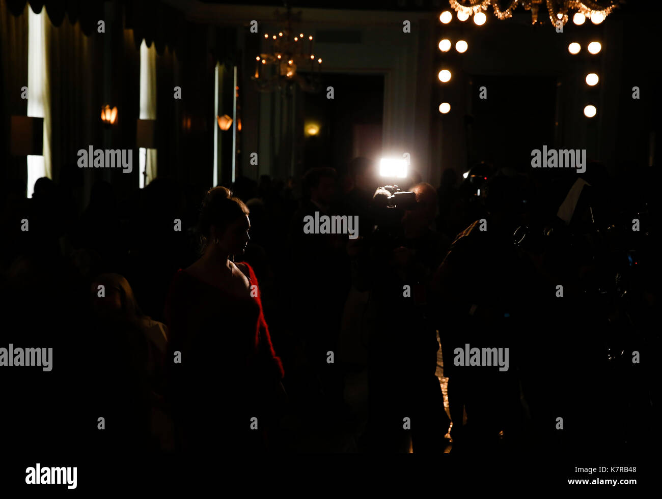 Londres, Royaume-Uni. 16 sep, 2017. des stars de poser pour des photos à venir de Jasper Conran show de printemps/été 2018 collection lors de la London fashion week à Londres, la Grande-Bretagne sur sept. 16, 2017. crédit : han yan/Xinhua/Alamy live news Banque D'Images