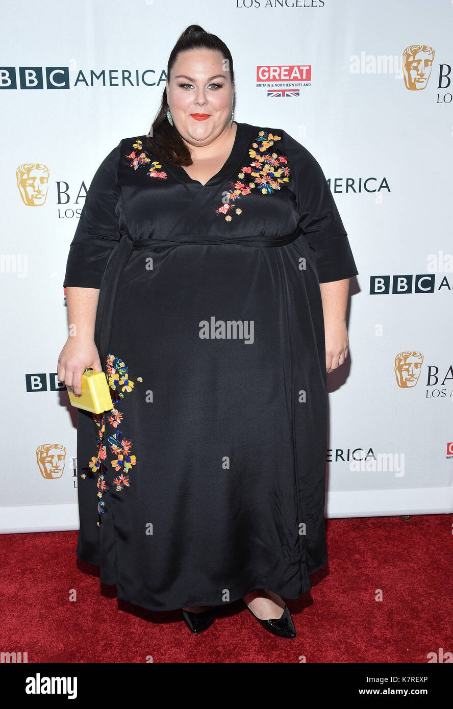 Los Angeles, Californie, USA. 16 sep, 2017. chrissy metz arrive pour le bafta tv tea party 2017 au Beverly Hilton Hotel. crédit : Lisa o'connor/zuma/Alamy fil live news Banque D'Images