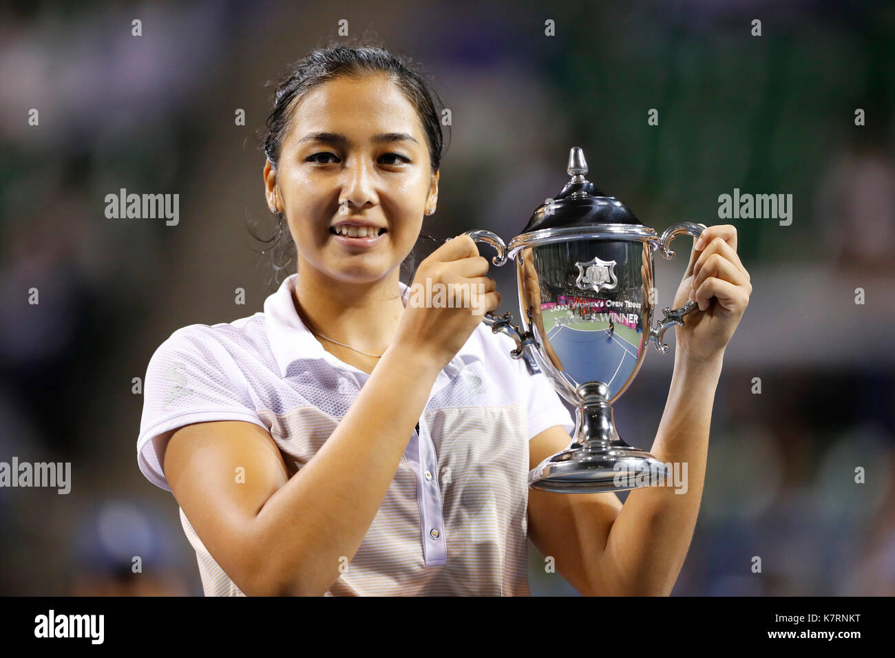 Tokyo, Japon. 17Th sep 2017. zarina diyas (KAZ) tennis : Japan Women's open tennis 2017 des célibataires soirée de remise des prix au parc tennis ariake à Tokyo, Japon . Crédit : yohei osada/aflo sport/Alamy live news Banque D'Images