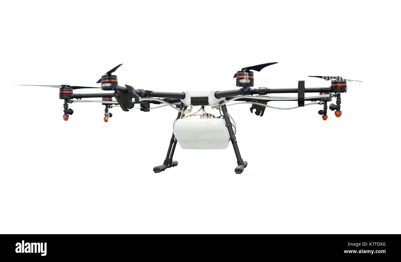 L'agriculture drone isolé sur fond blanc avec clipping path Banque D'Images