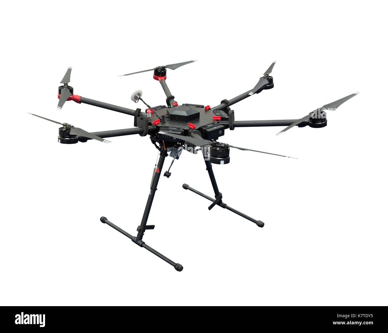 Drone hexacopter isolé sur fond blanc avec clipping path Photo Stock - Alamy