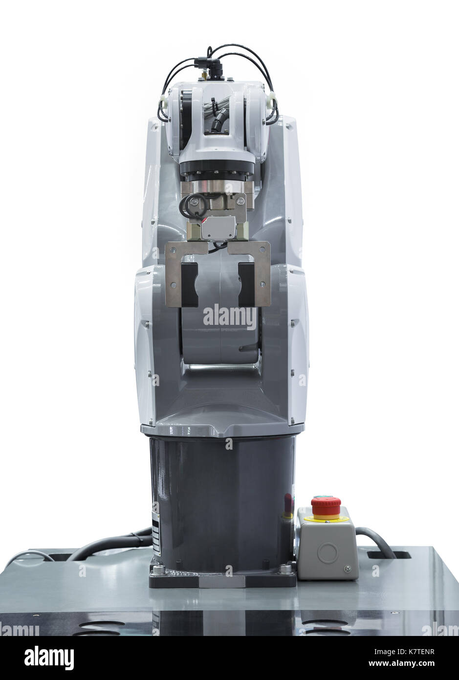 Robotique industrie isolé sur fond blanc avec clipping path Banque D'Images