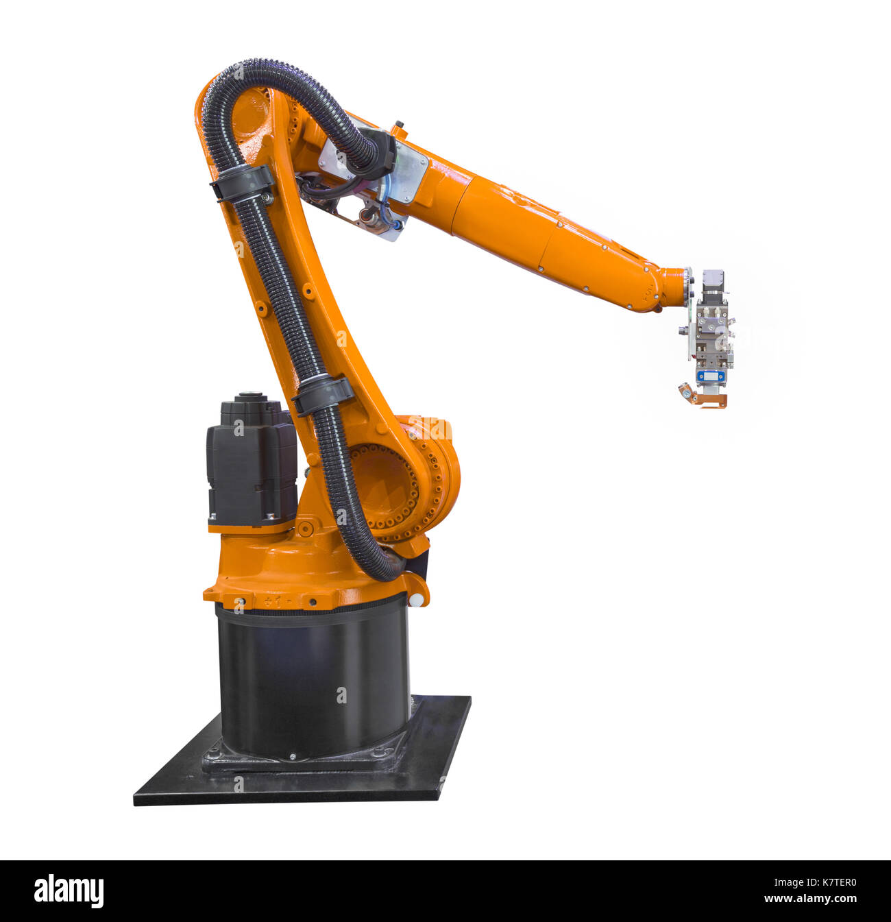 Robotique industrie isolé sur fond blanc avec clipping path Banque D'Images