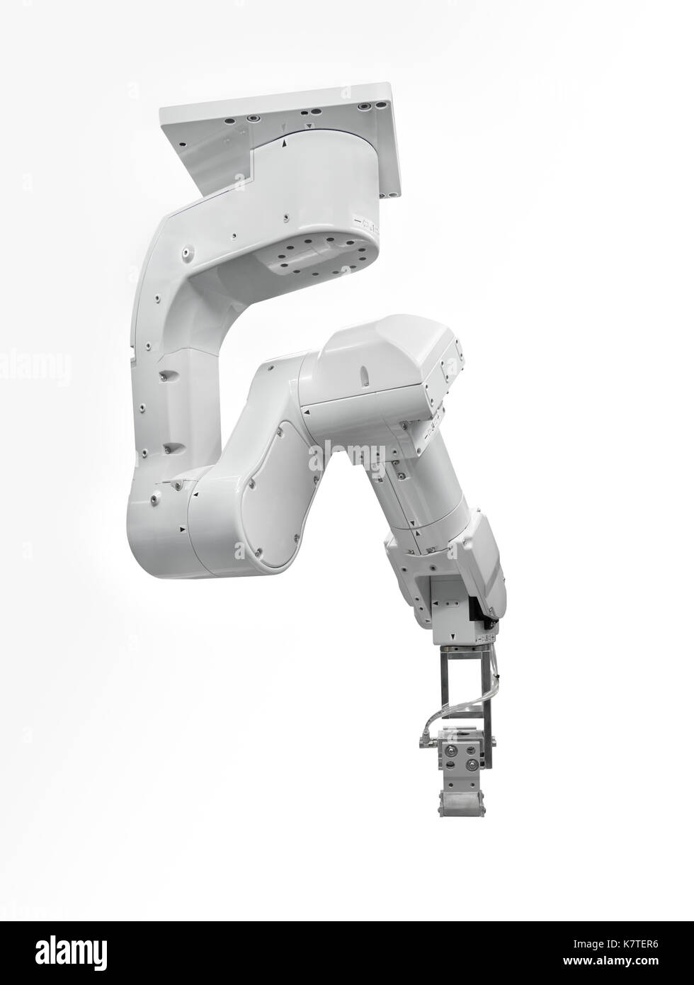 Robotique industrie type de plafond isolé sur fond blanc avec clipping path Banque D'Images