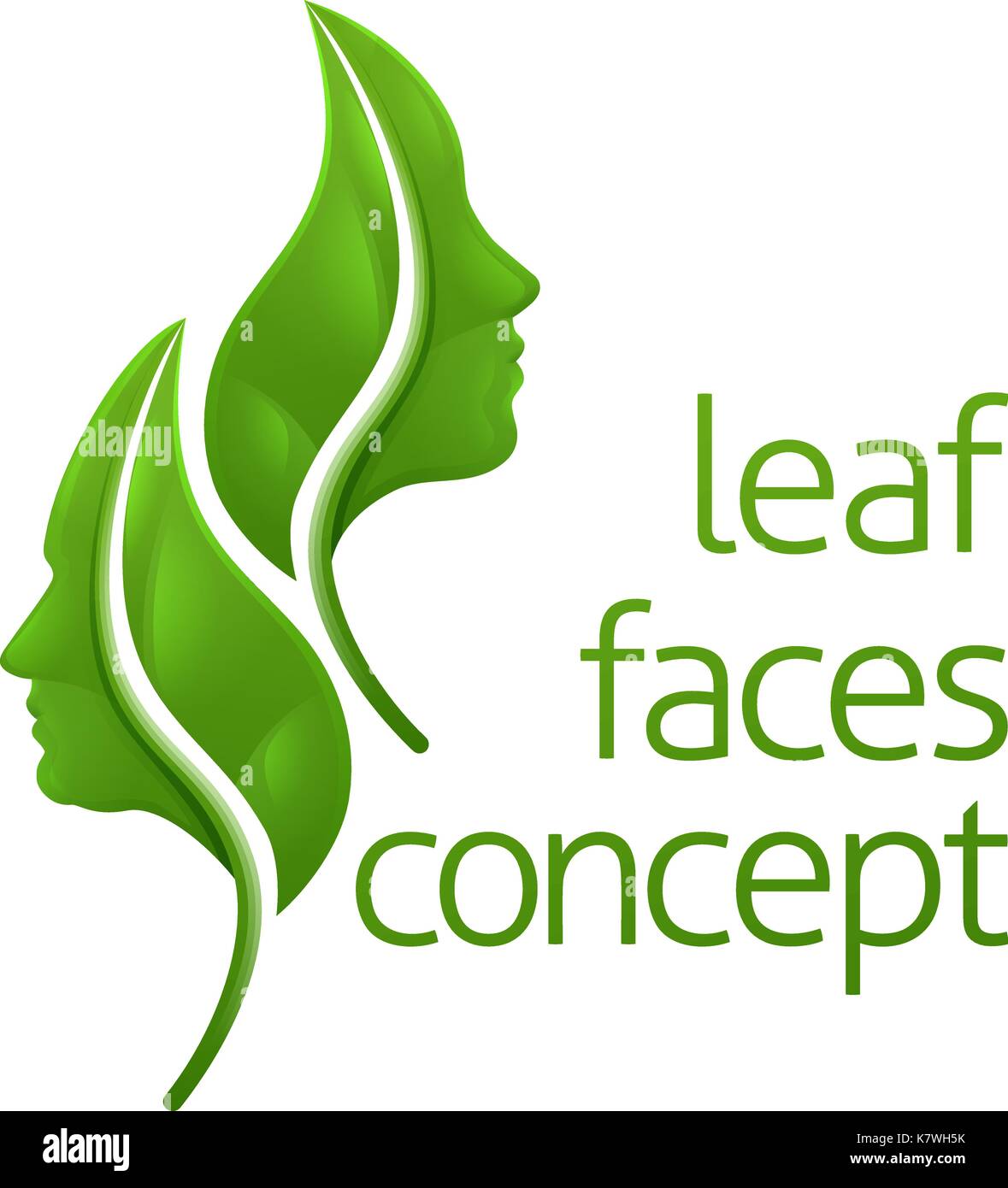 Leaf concept visages Illustration de Vecteur