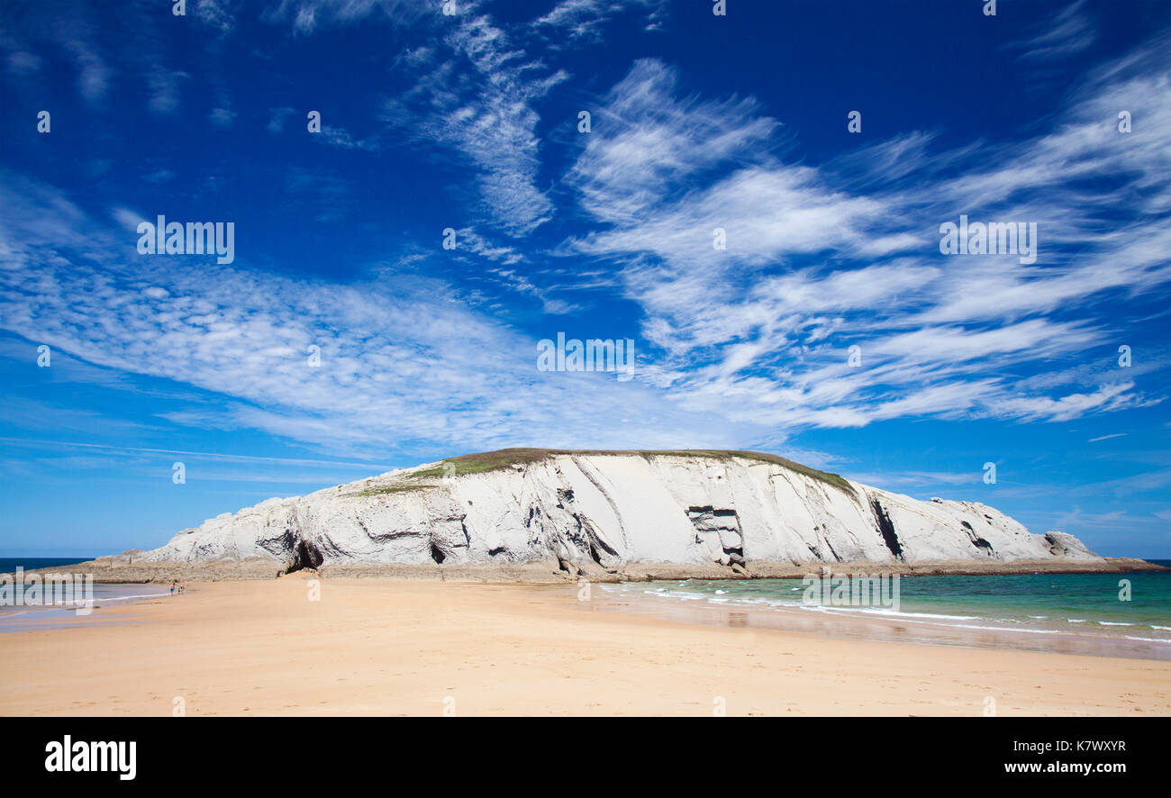 Costa Cantabria, la quebrada, spectaculaire plage Playa de covachos Banque D'Images