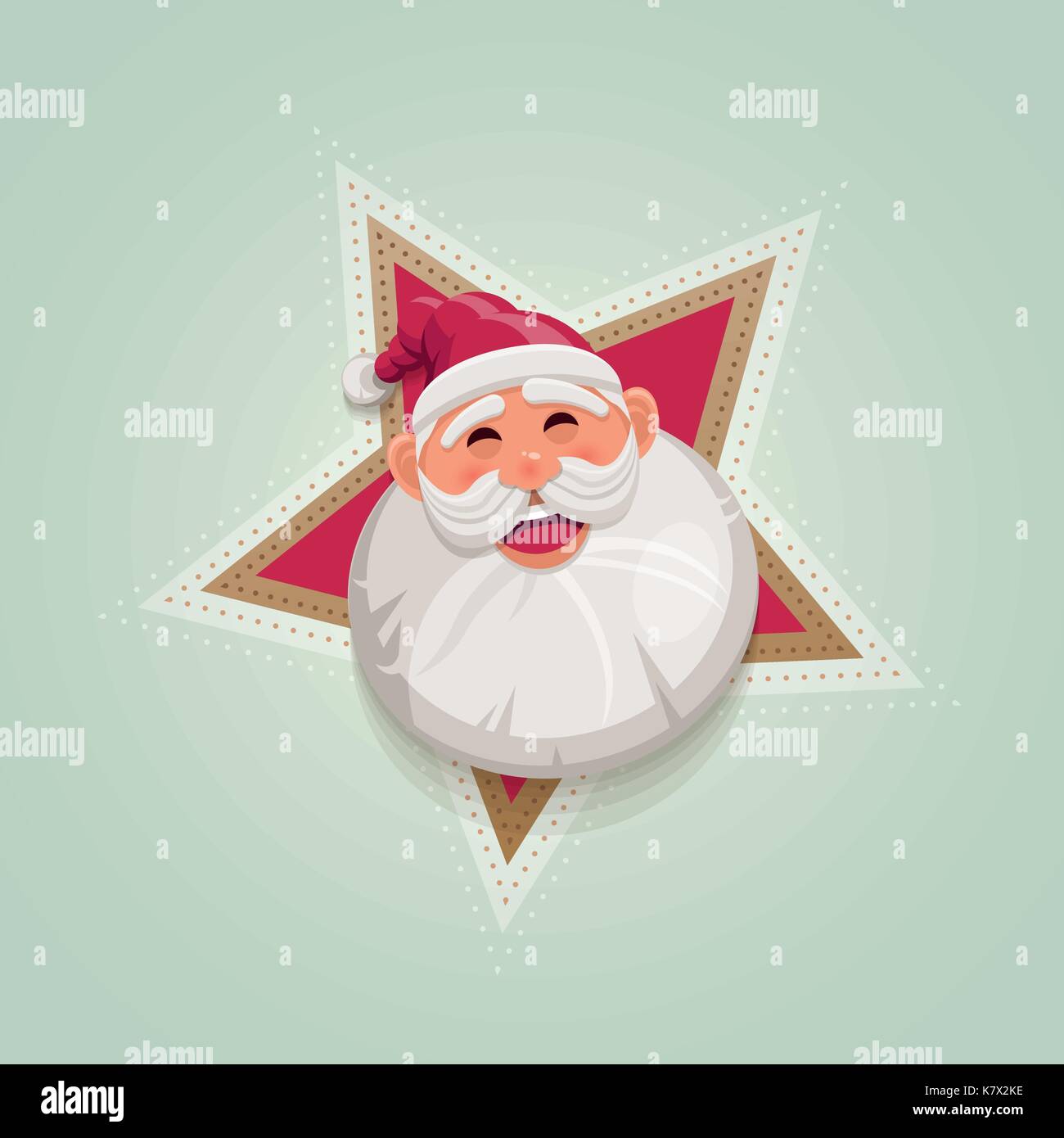 Heureux le père noël portrait. L'expression du visage. vector illustration. Illustration de Vecteur