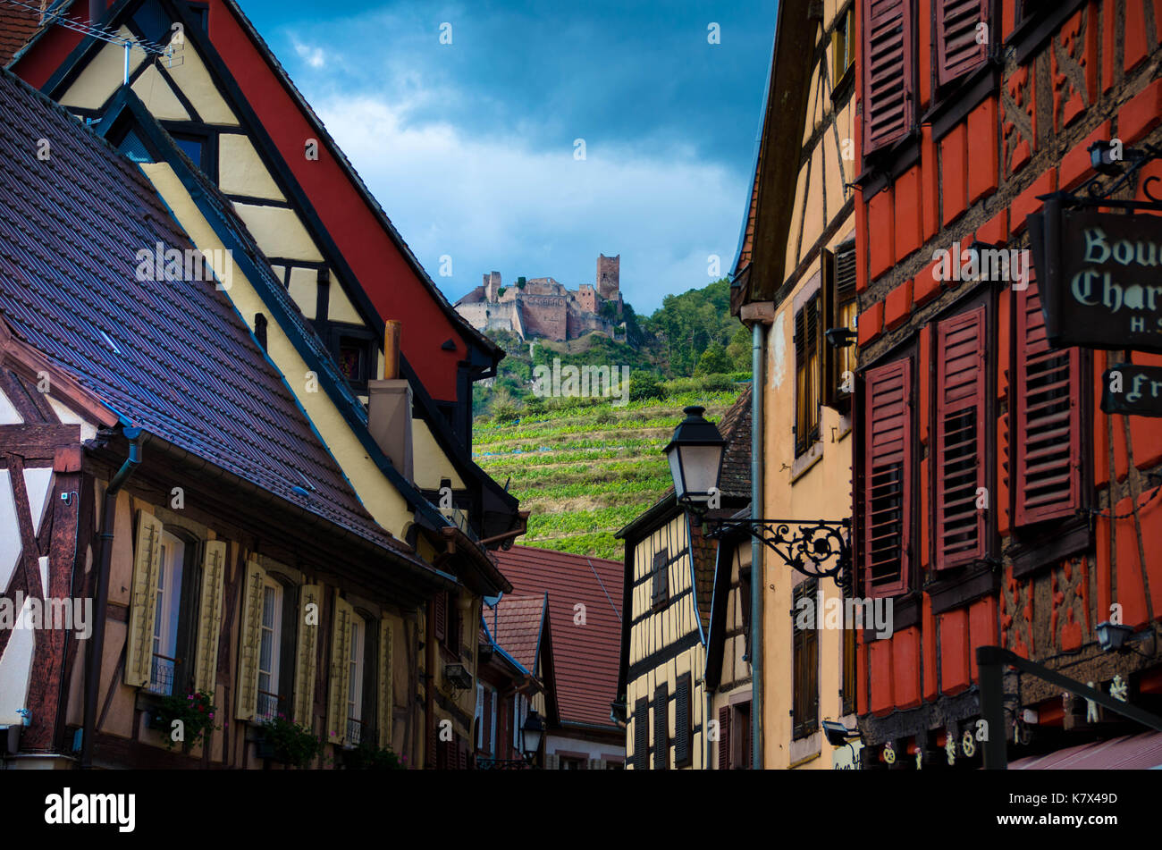 Le château Urlichsbourg à Ribeauvillé, Alsace Banque D'Images
