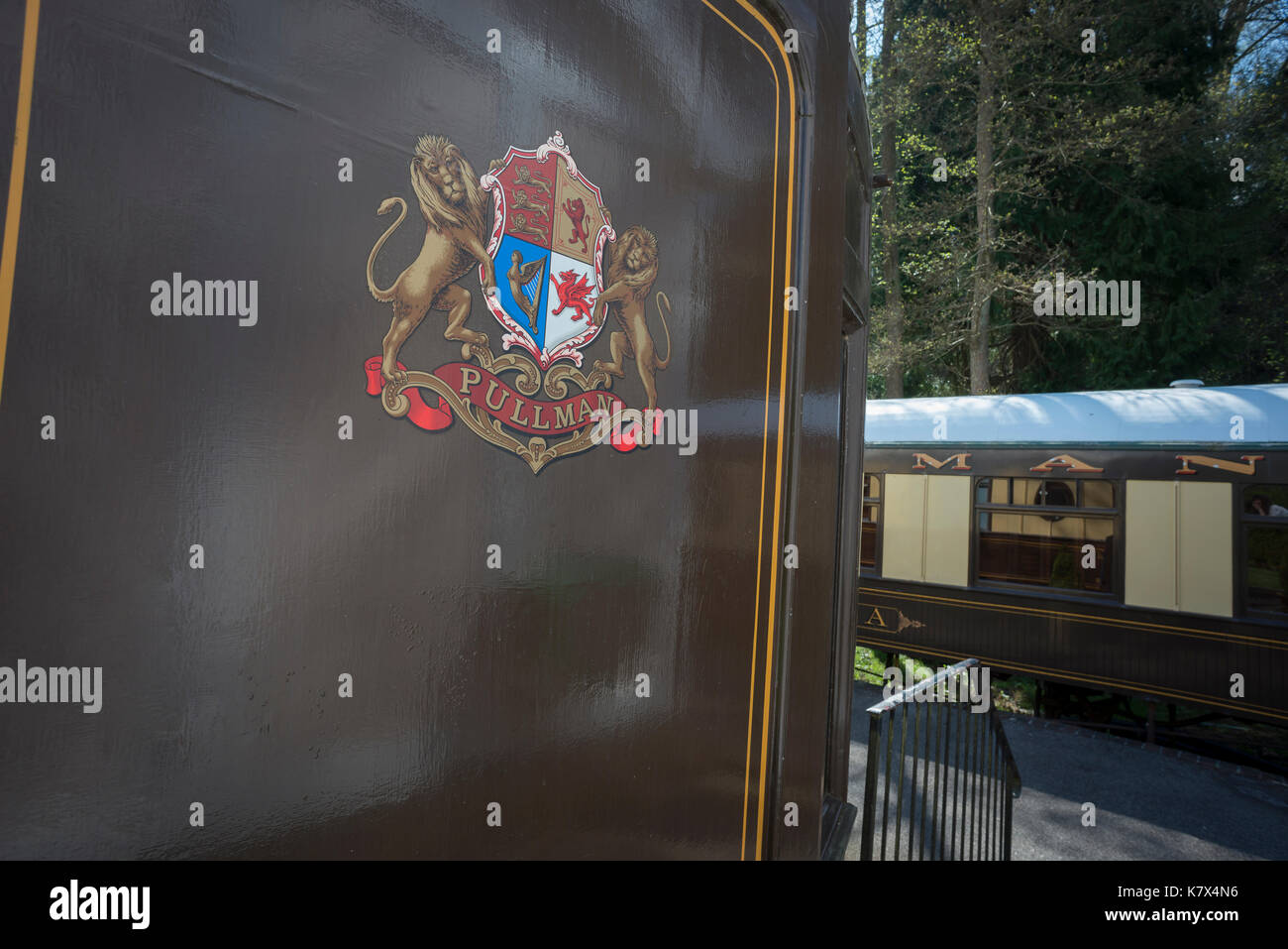 Wagons de train, West Sussex, Angleterre Banque D'Images