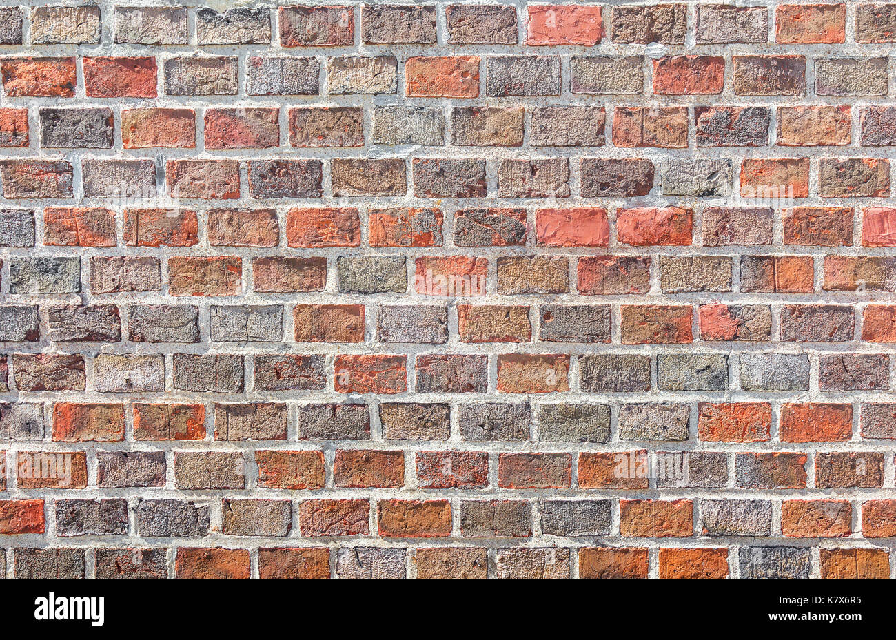 Vieux Mur de brique rouge. Banque D'Images