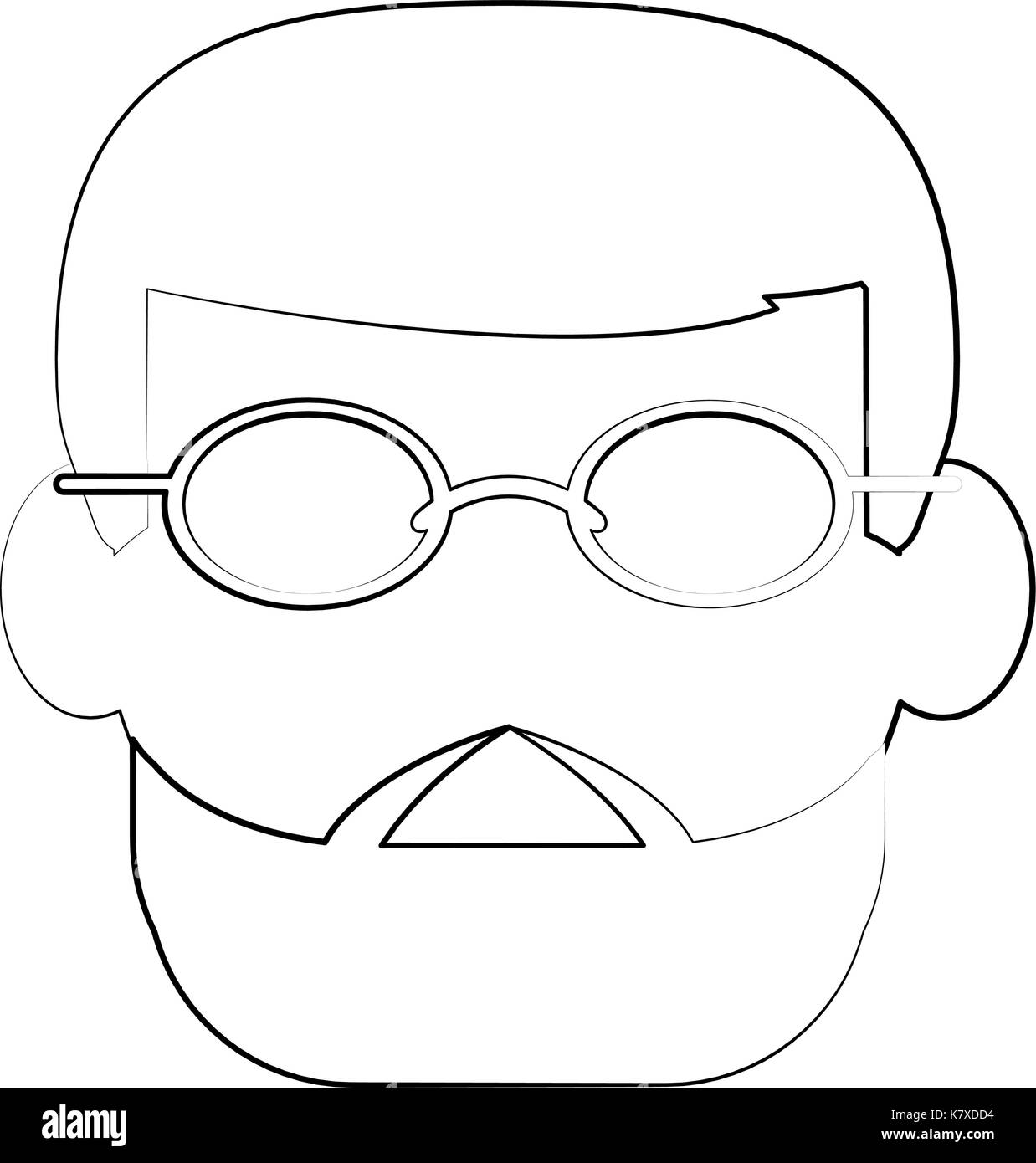 Vieil homme visage cartoon Illustration de Vecteur