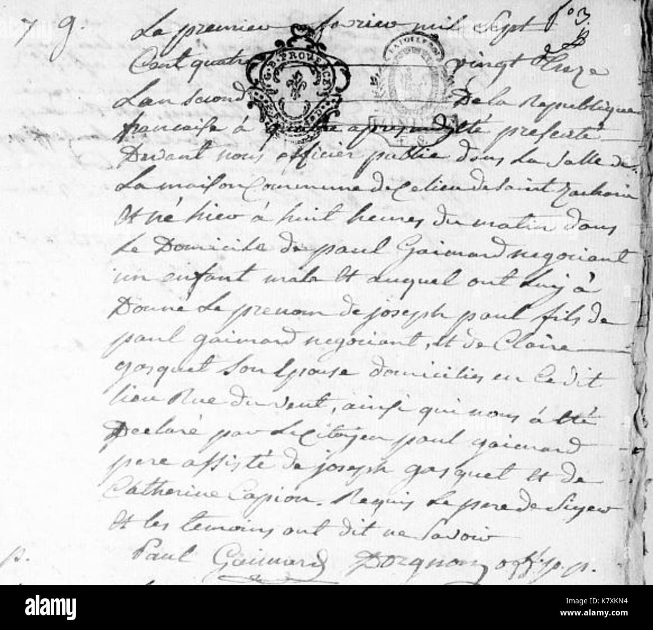 Joseph Paul Gaimard naissance Banque D'Images