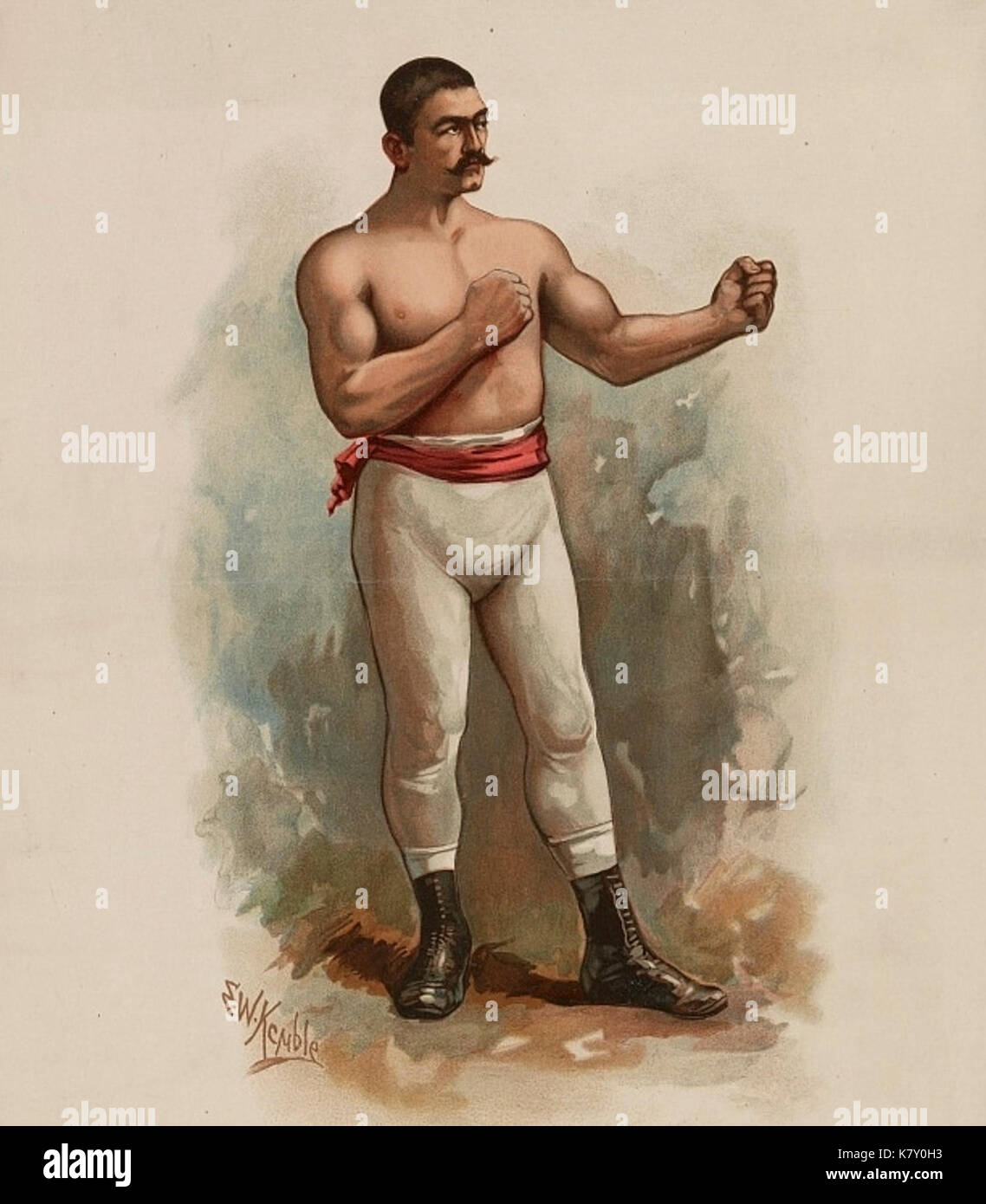 John L. Sullivan, champion du monde de pugilat Banque D'Images