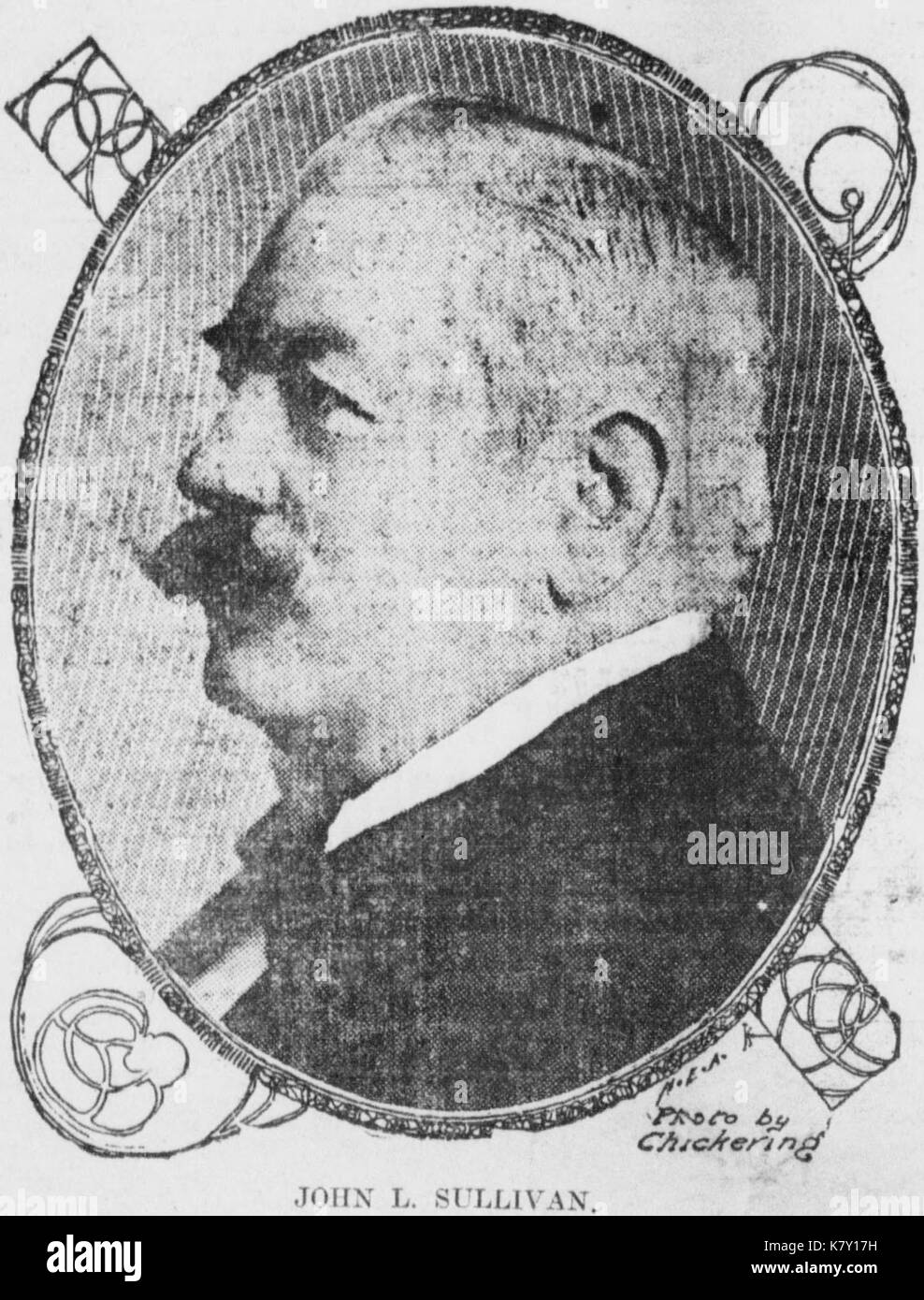 John L. Sullivan dans un costume Banque D'Images