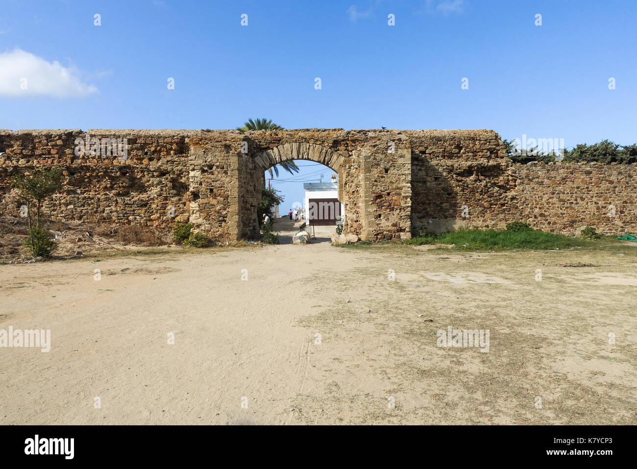 Zahara de los Atunes, Castillo, demeure et les ruines de murs Château xve siècle, Andalousie, espagne. Banque D'Images