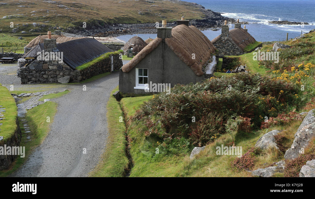 Na Gearrannan Blackhouse Village, Isle Of Lewis, Outer Hebrides Banque D'Images