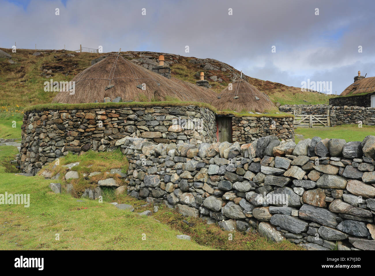 Na Gearrannan Blackhouse Village, Isle Of Lewis, Outer Hebrides Banque D'Images