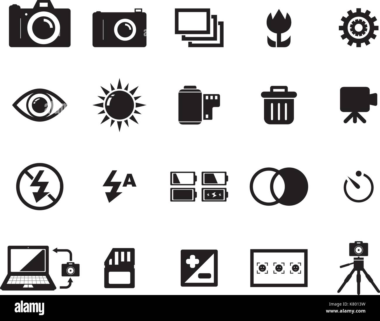 Camera icon set Illustration de Vecteur