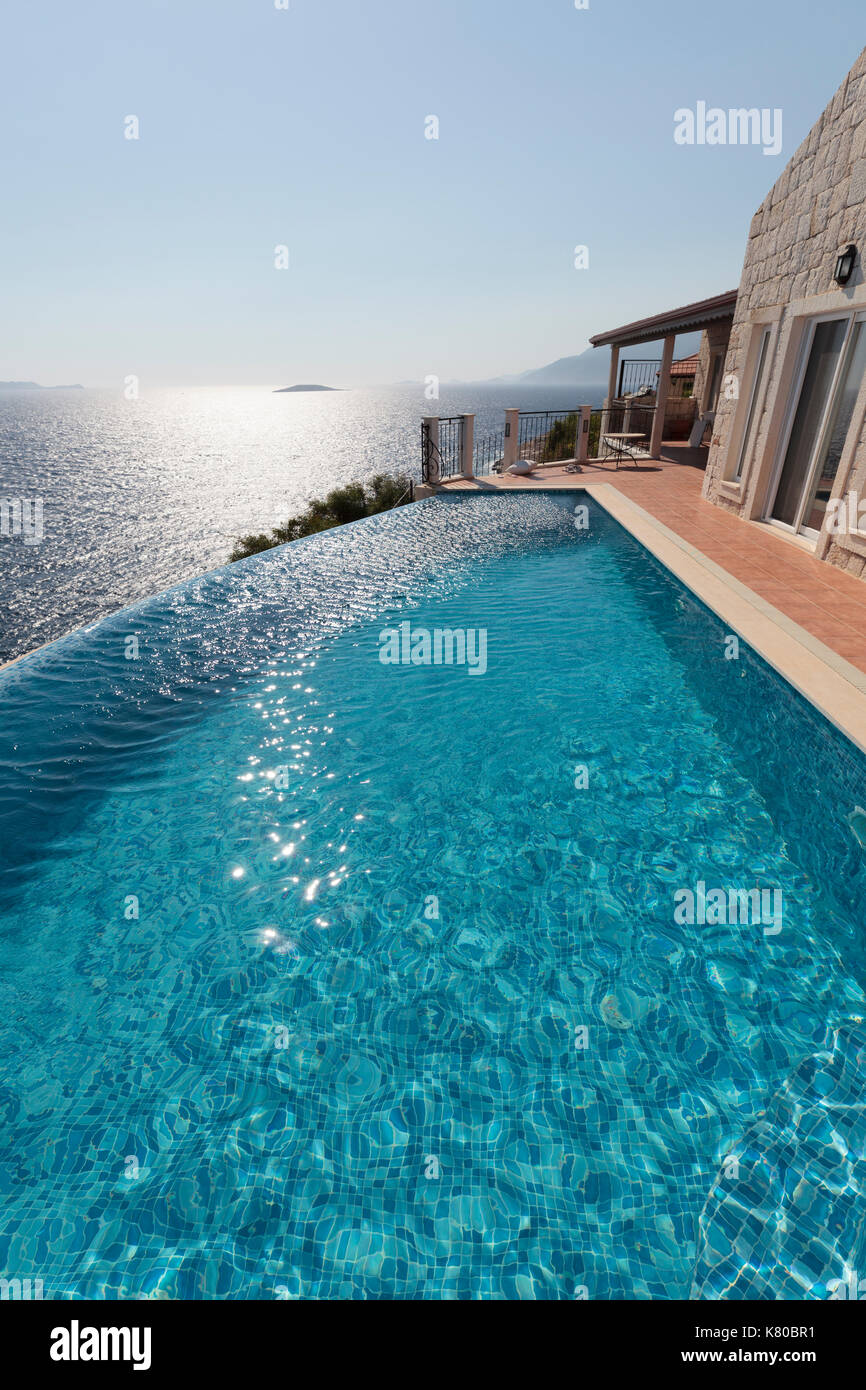 Villa avec piscine à Kas, Turquie Banque D'Images