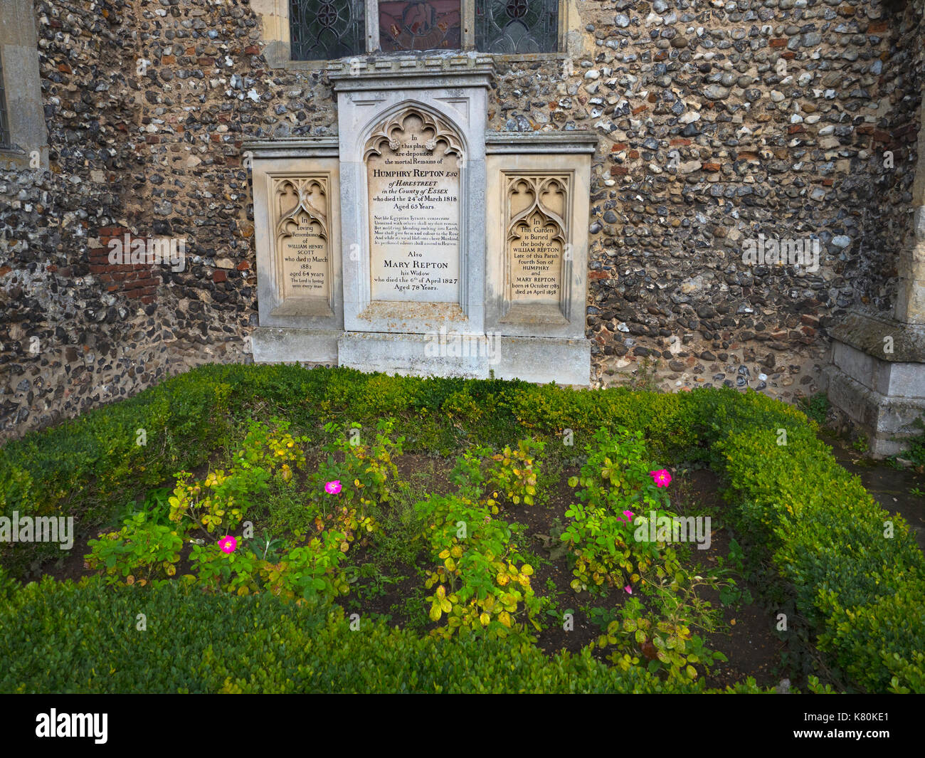 Humphry Repton à aylsham Memorial church Norfolk Banque D'Images