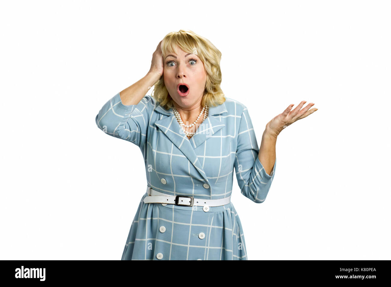 Dame mature élégante à choqué. Banque D'Images