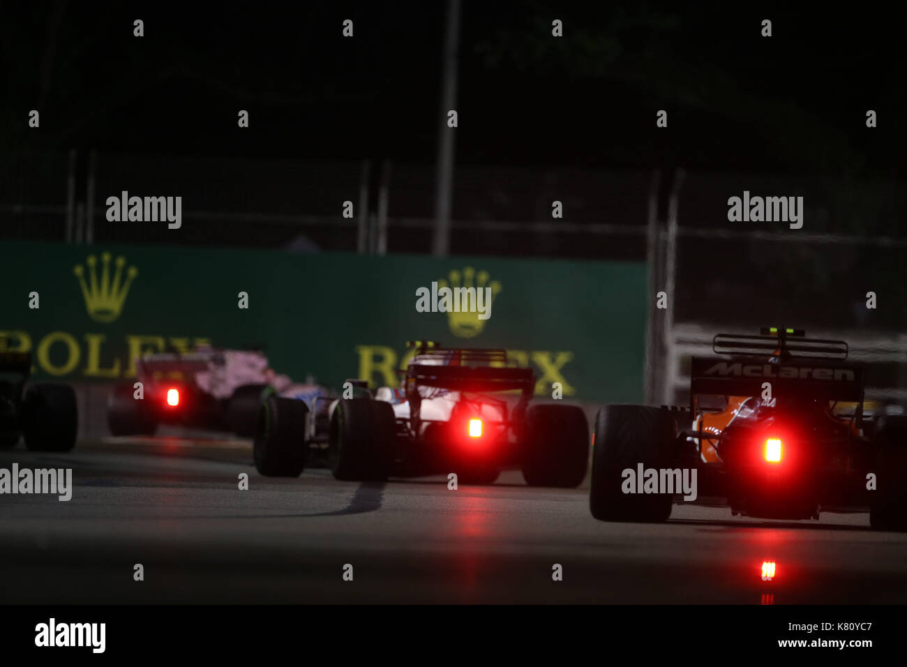 Singapour, Singapour. 17 septembre 2017. Sports motorisés : Championnat du monde de Formule 1 FIA 2017, Grand Prix de Singapour, Stoffel Vandoorne (bel, McLaren Honda), | Verwendung weltweit crédit : dpa/Alay Live News Banque D'Images