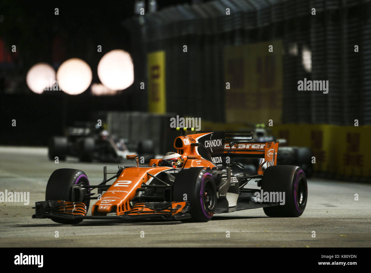 Singapour, Singapour. 17 septembre 2017. Sports motorisés : Championnat du monde de Formule 1 FIA 2017, Grand Prix de Singapour, Stoffel Vandoorne (bel, McLaren Honda), | Verwendung weltweit crédit : dpa/Alay Live News Banque D'Images
