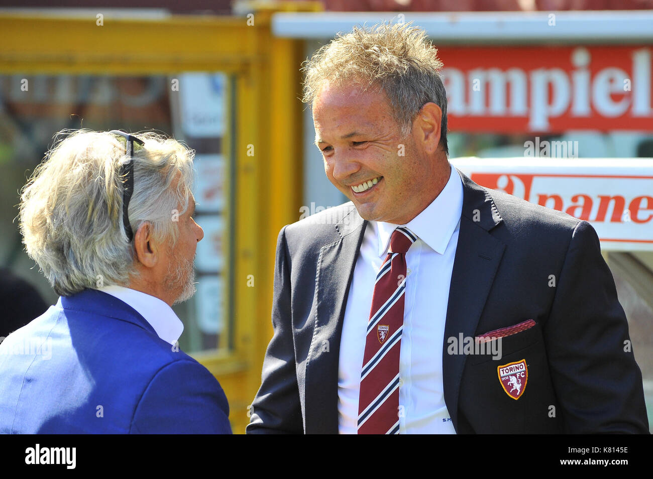 Sinisa mihajlovic, entraîneur-chef de torino fc, au cours de la serie d'un match de football entre torino fc et à la Sampdoria nous grande Torino Olympic Stadium le 17 septembre 2017 à Turin, Italie. Banque D'Images