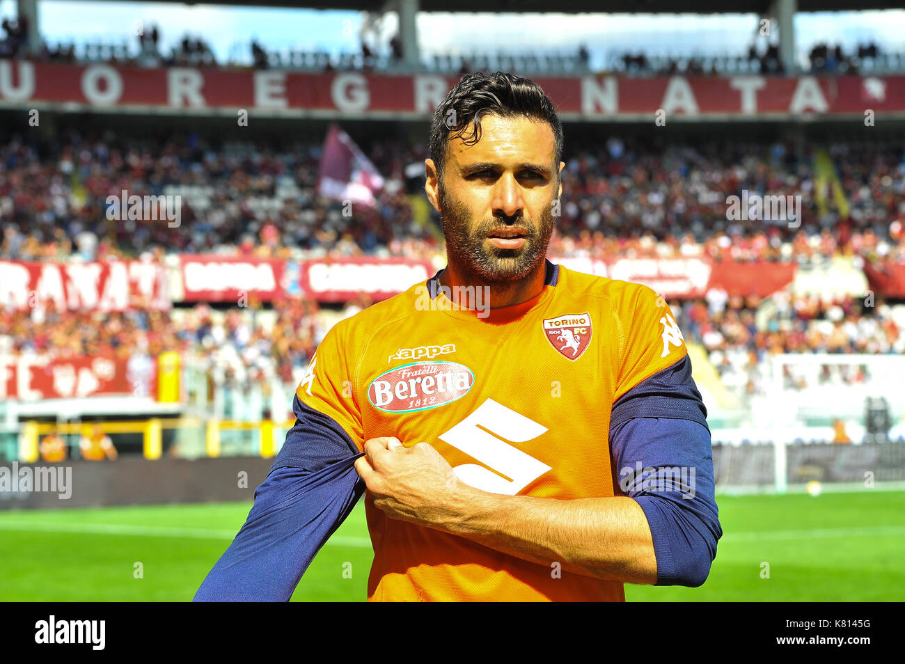 Salvatore sirigu (torino fc) au cours de la série d'un match de football entre torino fc et à la Sampdoria nous grande Torino Olympic Stadium le 17 septembre 2017 à Turin, Italie. Banque D'Images