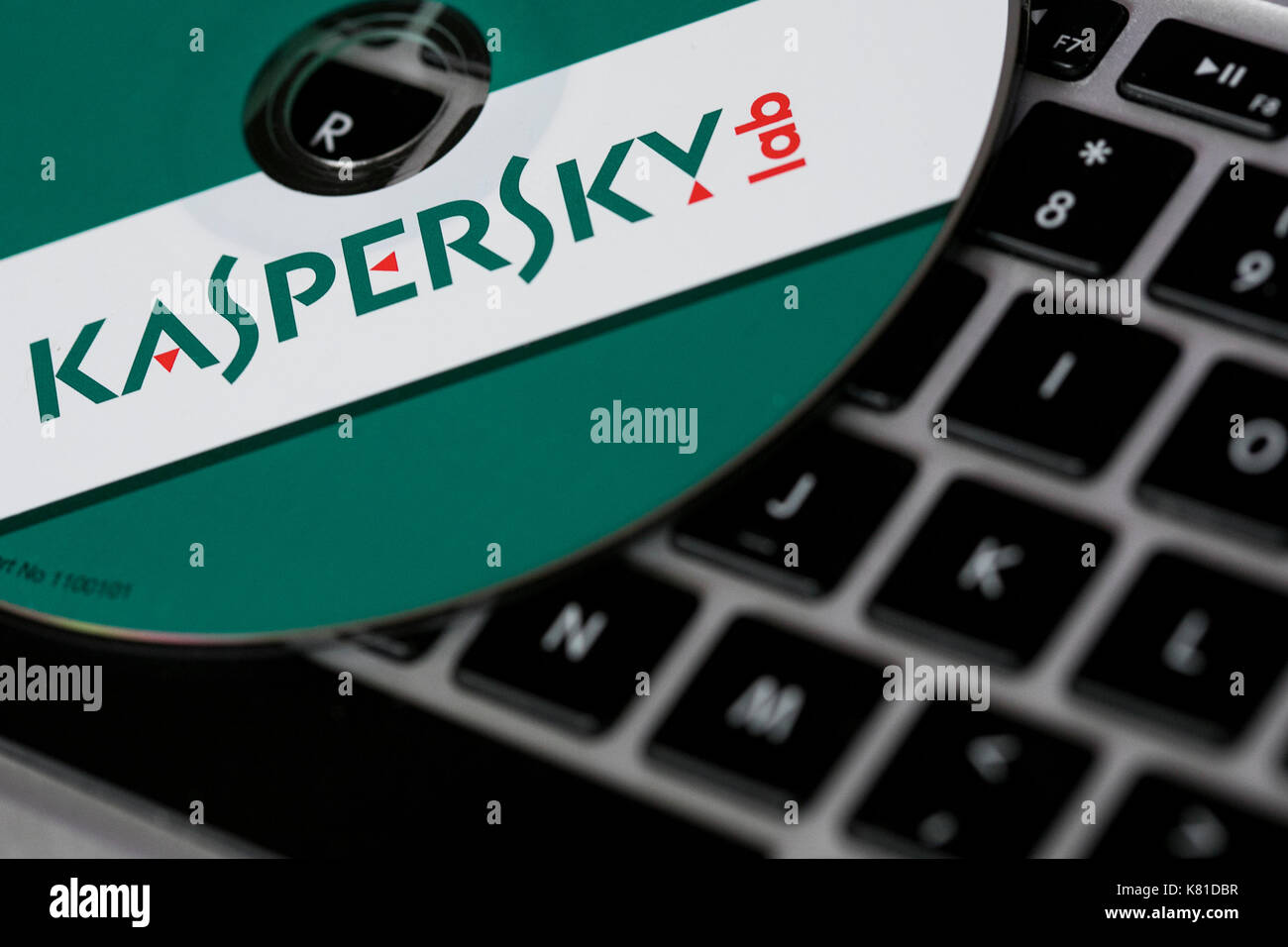 Kaspersky Lab internet security et antivirus produits. le fabricant de logiciel russe a été examinée pour ses liens étroits avec la Russie Banque D'Images