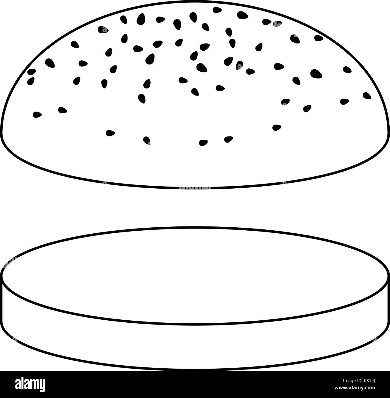 Rouleau d'hamburger vide symbole vecteur icône concevoir. Belle illustration isolé sur fond blanc Illustration de Vecteur