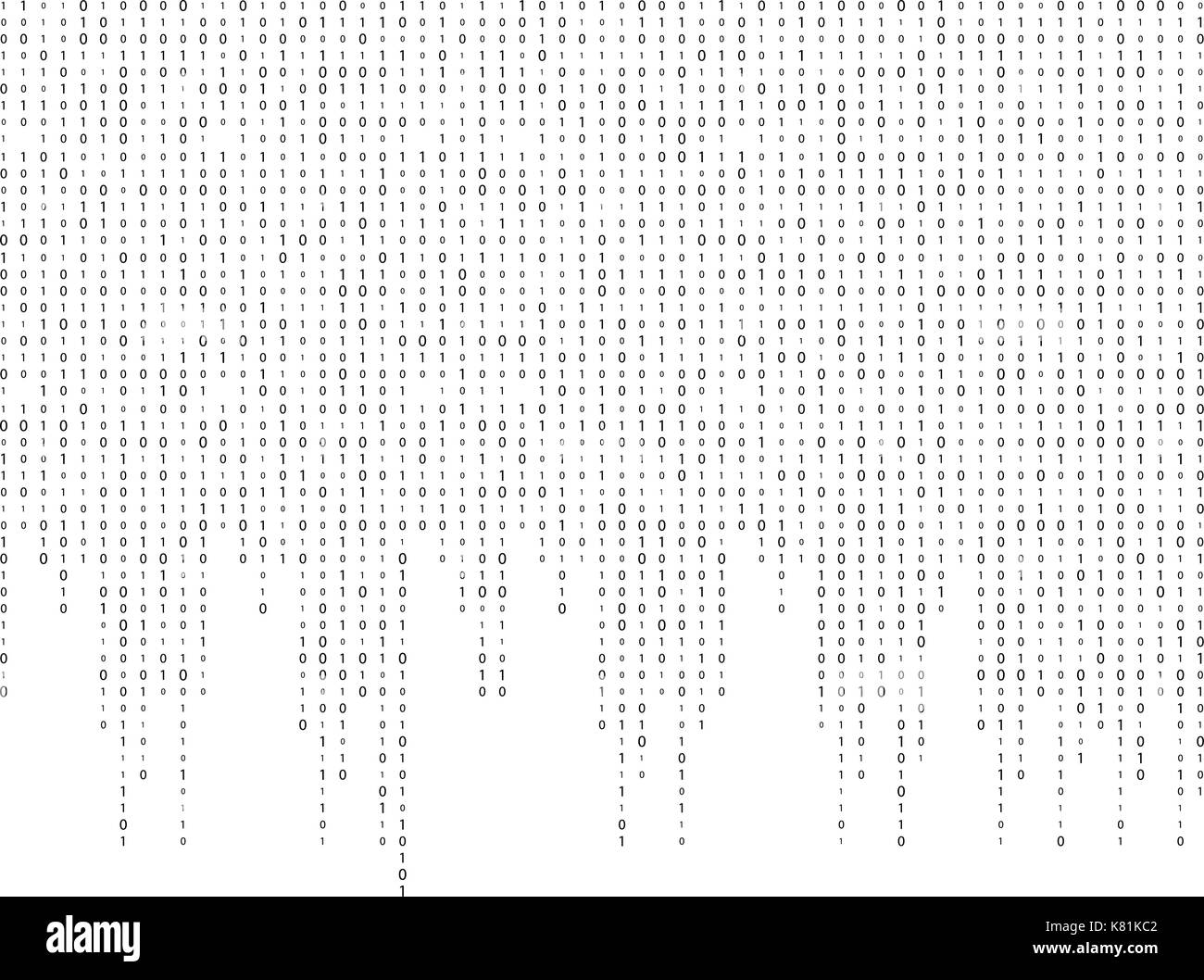 Code binaire zéro un matrix fond blanc belle bannière wallpaper Illustration de Vecteur